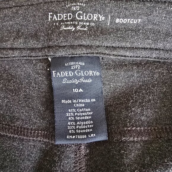 Faded Glory Gray Grey Stretch Knit Bootcut Comfy Women Pants Size 10A Y2K - Picture 4 of 7